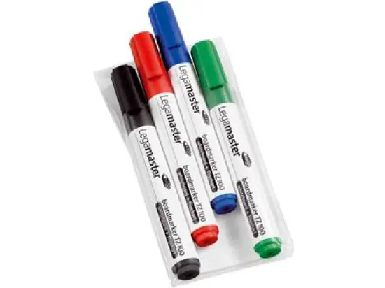 Whiteboardmarker Legamaster 7-110594 TZ100 1,5-3mm, Rundspitze, 4er-Etui, schwarz, rot, blau, grün