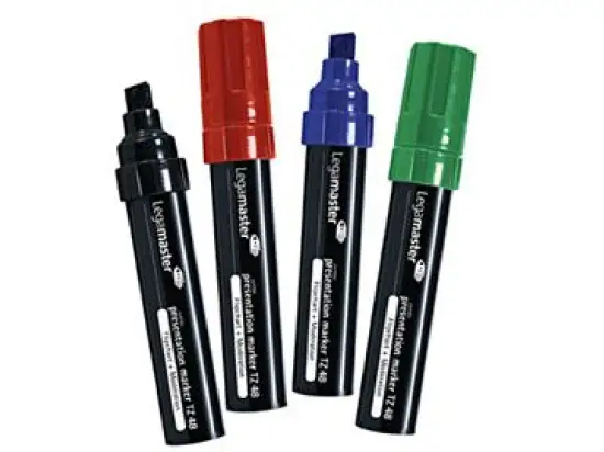 Flipchartmarker Legamaster 7-155594 TZ48 presentation marker 4-12mm, Keilspitze, 4er-Etui, schwarz, rot, blau, grün