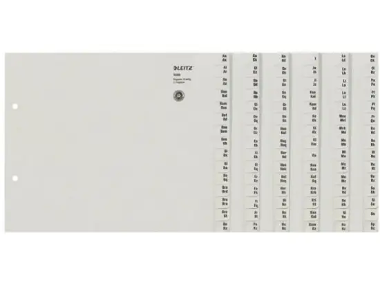 Registerserie Leitz 1308-00-85 13080085 für A4, Buchstaben A-Z, 8-teilig, Tauenpapier, grau