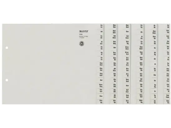Registerserie Leitz 1324-00-85 13240085 für A4, Buchstaben A-Z, 24-teilig, Tauenpapier, grau