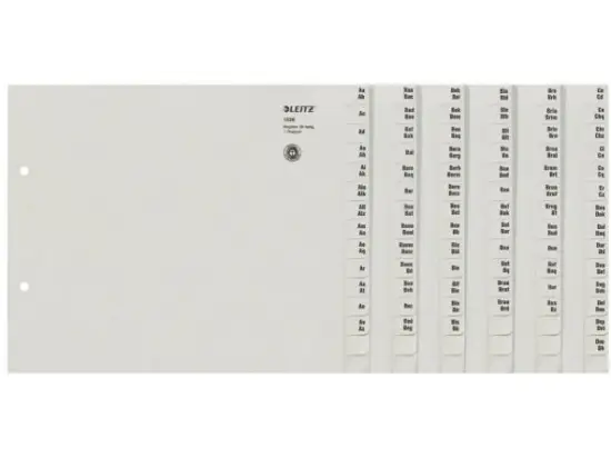 Registerserie Leitz 1336-00-85 13360085 für A4, Buchstaben A-Z, 36-teilig, Tauenpapier, grau