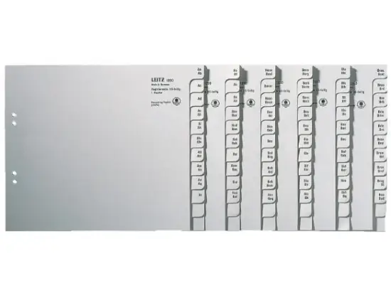 Registerserie Leitz 1350-00-85 13500085 für A4, Buchstaben A-Z, 50-teilig, Tauenpapier, grau