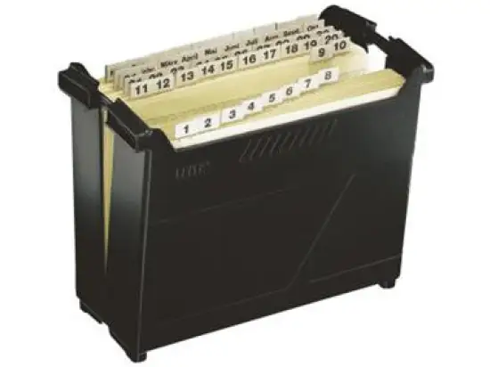 Termin-Set Leitz 1995-00-95 19950095 Alpha schwarz mit 53Mappen Hängebox