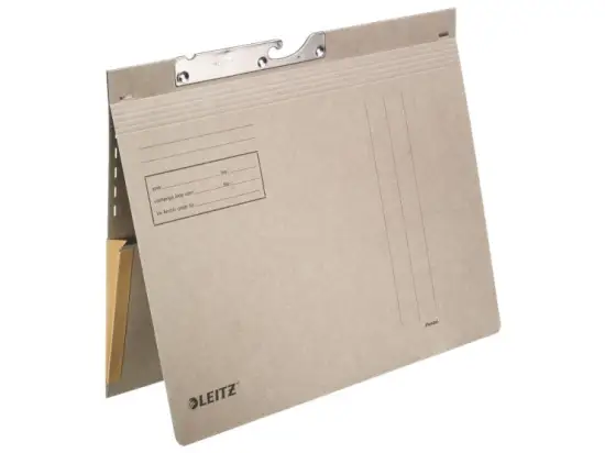 Pendelhefter Leitz 2011-00-85 20110085 A4, Manilakarton 320g, kaufmännische Heftung, Tasche, grau, Pack 50 Stk