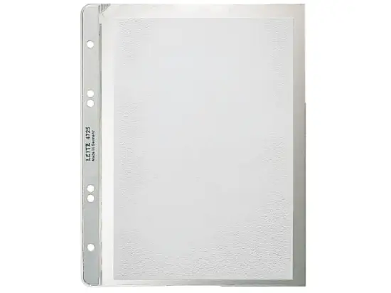 Prospekthüllen Leitz 4725-00-03 47250003 A5 130my Kunststoff (PP) genarbt mit Papiereinlage, Pack 100 Stk
