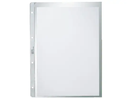 Prospekthüllen Leitz 4781-00-03 47810003 A4 130my Kunststoff (PP) genarbt Lochrand offen, Pack 100 Stk