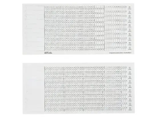 Organisationsstreifen Leitz 6161-00-01 61610001 Skala 1/2, weiß, Pack 100 Streifen/10 Bogen