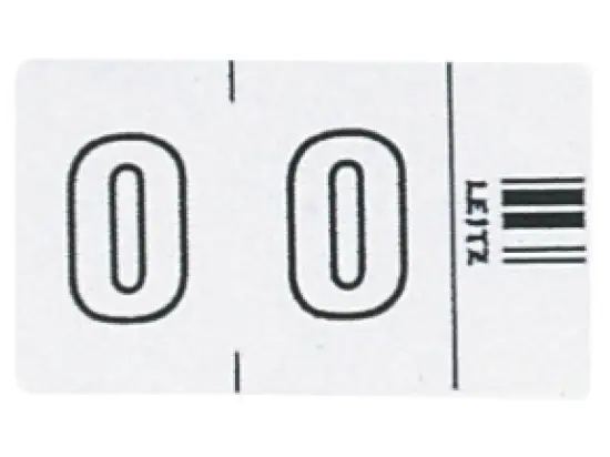 Ziffernsignale auf Streifen Leitz 6600-00-00 66000000 Orgacolor Aufdruck: 0, weiß, Pack 100 Stk