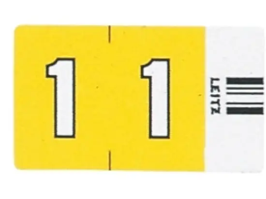 Ziffernsignale auf Streifen Leitz 6601-00-00 66010000 Orgacolor Aufdruck: 1, gelb, Pack 100 Stk