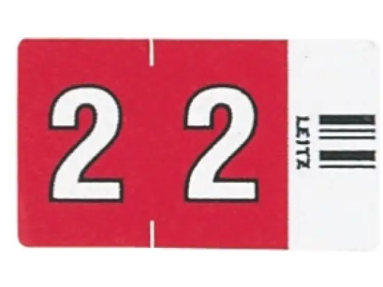 Ziffernsignale auf Streifen Leitz 6602-00-00 66020000 Orgacolor Aufdruck: 2, rot, Pack 100 Stk