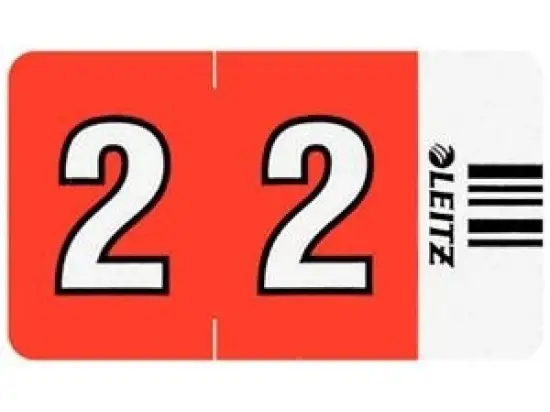 Ziffernsignale auf Rolle Leitz 6602-10-00 66021000 Orgacolor Aufdruck: 2, rot, Rolle 500 Stk