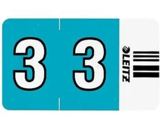 Ziffernsignale auf Rolle Leitz 6603-10-00 66031000 Orgacolor Aufdruck: 3, blau, Rolle 500 Stk