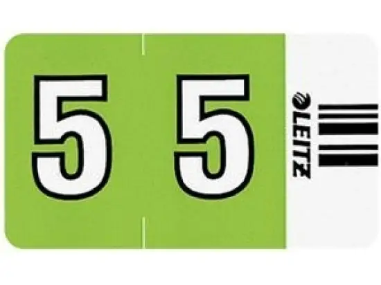 Ziffernsignale auf Streifen Leitz 6605-00-00 66050000 Orgacolor Aufdruck: 5, grün, Pack 100 Stk