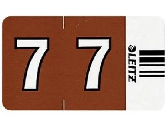 Ziffernsignale auf Streifen Leitz 6607-00-00 66070000 Orgacolor Aufdruck: 7, braun, Pack 100 Stk