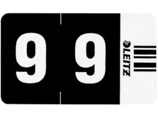 Ziffernsignale auf Streifen Leitz 6609-00-00 66090000 Orgacolor Aufdruck: 9, schwarz, Pack 100 Stk