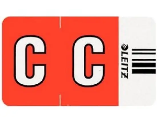 Buchstabensignale auf Rolle Leitz 6612-10-00 66121000 Orgacolor Aufdruck: C, rot, Rolle 250 Stk