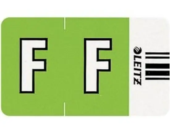 Buchstabensignale auf Rolle Leitz 6615-10-00 66151000 Orgacolor Aufdruck: F, grün, Rolle 250 Stk