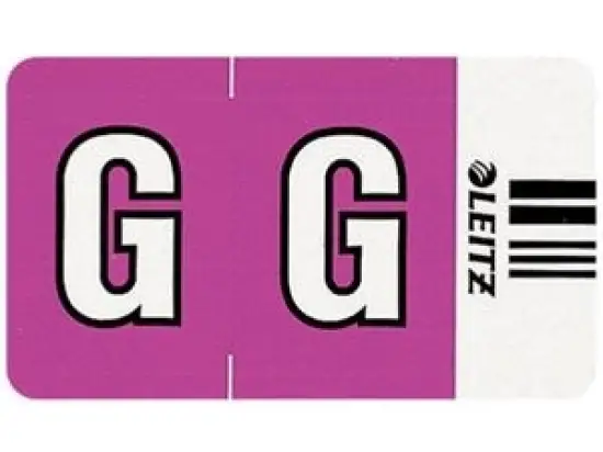 Buchstabensignale auf Rolle Leitz 6616-10-00 66161000 Orgacolor Aufdruck: G, violett, Rolle 250 Stk