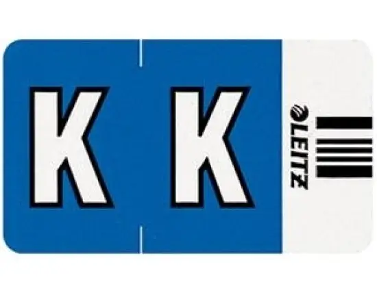Buchstabensignale auf Rolle Leitz 6620-10-00 66201000 Orgacolor Aufdruck: K, dunkelblau, Rolle 250 Stk