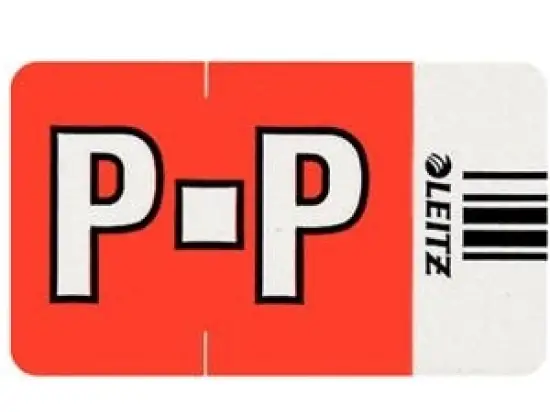 Buchstabensignale auf Rolle Leitz 6625-10-00 66251000 Orgacolor Aufdruck: P, rot, Rolle 250 Stk