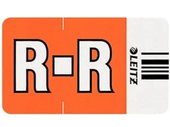 Buchstabensignale auf Rolle Leitz 6627-10-00 66271000 Orgacolor Aufdruck: R, orange, Rolle 250 Stk