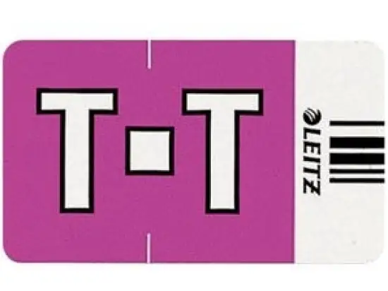 Buchstabensignale auf Rolle Leitz 6629-10-00 66291000 Orgacolor Aufdruck: T, violett, Rolle 250 Stk