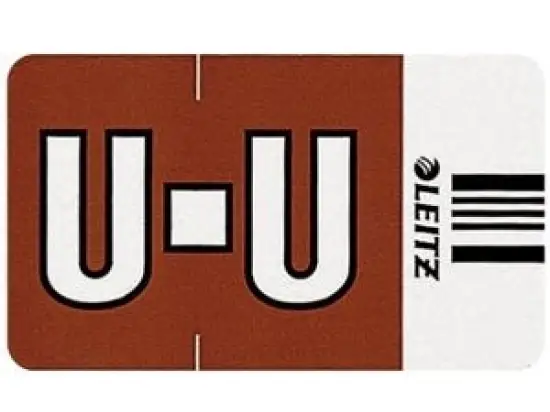 Buchstabensignale auf Rolle Leitz 6630-10-00 66301000 Orgacolor Aufdruck: U, braun, Rolle 250 Stk