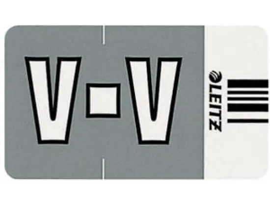 Buchstabensignale auf Rolle Leitz 6631-10-00 66311000 Orgacolor Aufdruck: V, grau, Rolle 250 Stk
