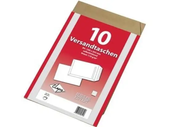Versandtasche Mailmedia 30002553 398107 B4 (250 x 353 mm), ohne Fenster, Nassklebung, natron braun, 110g, Pack 10 Stk