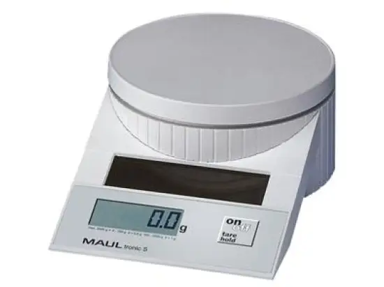 Briefwaage Maul 1512002 MAULtronic-S 2000g, weiß, 0,5g/1g-Teilung Solarbetrieb