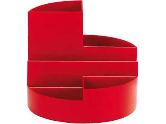 Köcher Maul 4117625 MAULrundbox Kunststoff, rund, mit verschiedenen Fächern, rot