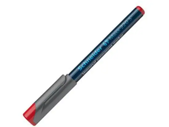 Universalmarker Schneider 112402 Maxx 220 S 0,4mm (SF), Rundspitze, wasserfest, rot, Pack 10 Stk