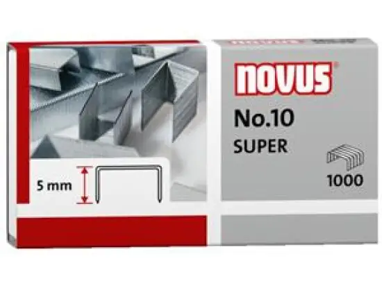 Heftklammern Novus 040-0003 Nr.10 Super, Höhe: 5mm, verzinkt, Pack 1000 Stk