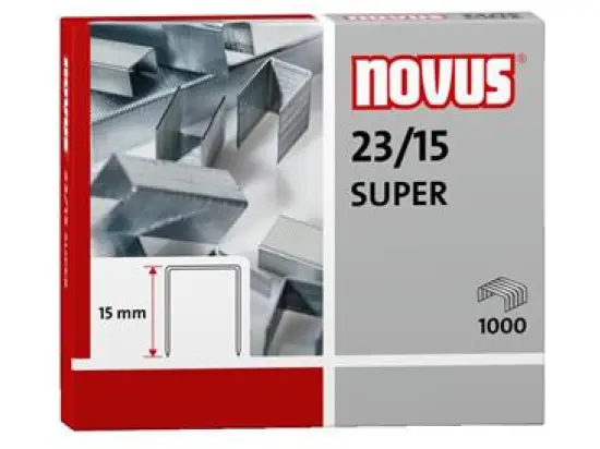 Heftklammern Novus 042-0044 23/15-Super verzinkt, Pack 1000 Stk
