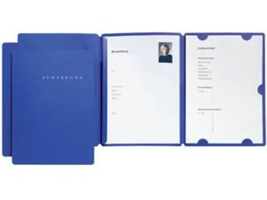 Bewerbungsmappe Pagna 22002-02 Select blau Karton/Pappe Klemmmechanik