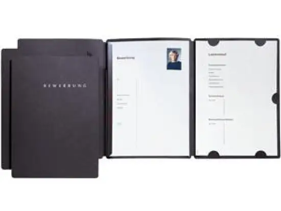 Bewerbungsmappe Pagna 22002-04 Select schwarz Karton/Pappe Klemmmechanik