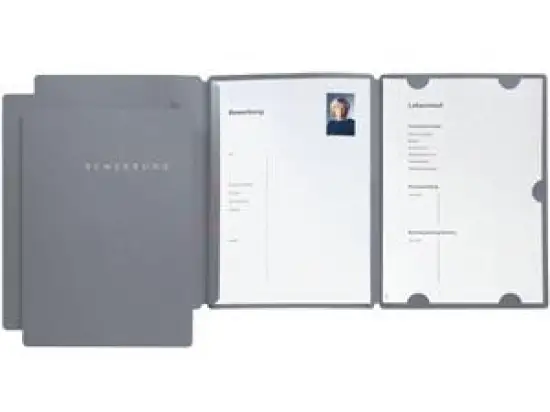 Bewerbungsmappe Pagna 22002-06 Select grau Karton/Pappe Klemmmechanik