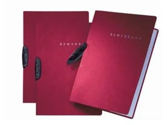 Bewerbungsmappe Pagna 22004-01 Swing rot Karton Klemmmechanik Schriftzug in silber