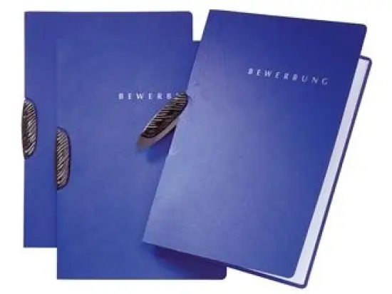 Bewerbungsmappe Pagna 22004-02 Swing blau Karton Klemmmechanik Schriftzug in silber