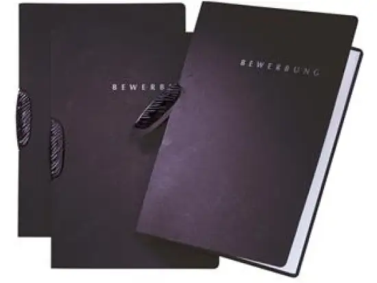 Bewerbungsmappe Pagna 22004-04 Swing schwarz Karton Klemmmechanik Schriftzug in silber