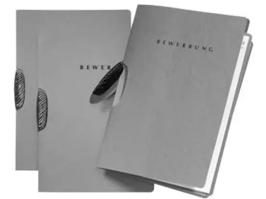 Bewerbungsmappe Pagna 22004-06 Swing grau Karton Klemmmechanik Schriftzug in silber