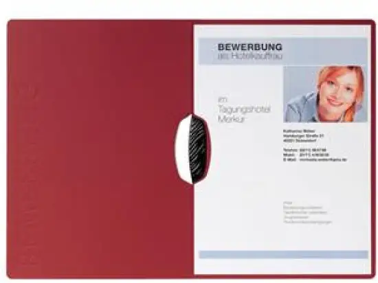 Bewerbungsmappe Pagna 22007-01 Swing rot Karton Klemmmechanik Schriftzug Prägung