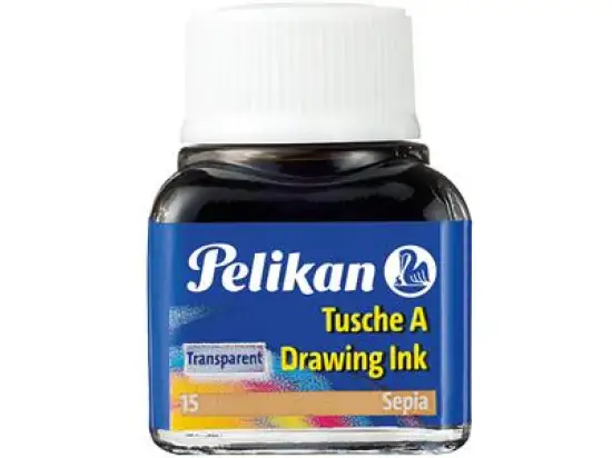 Zeichentusche Pelikan 201640 Tusche A Schreibfarbe: sepia (15), transparent, Flasche 10ml