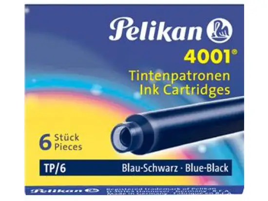 Tintenpatrone Pelikan 301184 4001 klein blau-schwarz, Pack 6 Stk