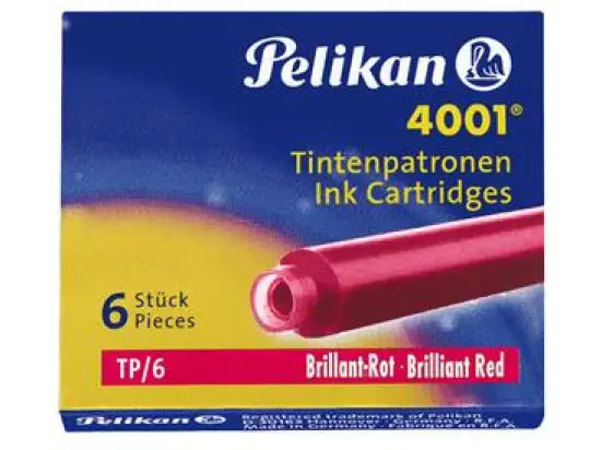 Tintenpatrone Pelikan 301192 4001 klein rot, Pack 10 x 6 Stk