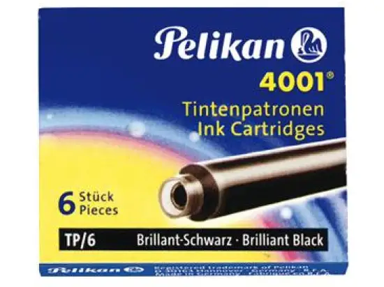Tintenpatrone Pelikan 301218 4001 klein schwarz, Pack 6 Stk