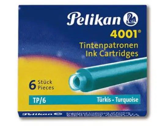 Tintenpatrone Pelikan 301705 4001 klein türkis, Pack 6 Stk