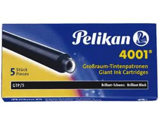 Tintenpatrone Pelikan 310615 groß schwarz-brillant, Pack 5 Stk