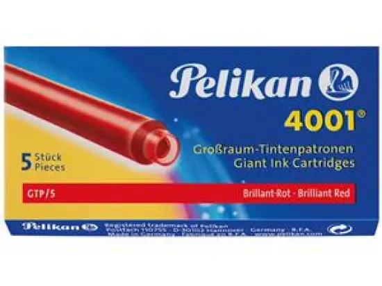 Tintenpatrone Pelikan 310623 groß rot-brillant, Pack 5 Stk