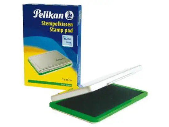 Stempelkissen Pelikan 331033 7 x 11 cm, grün, Metallgehäuse